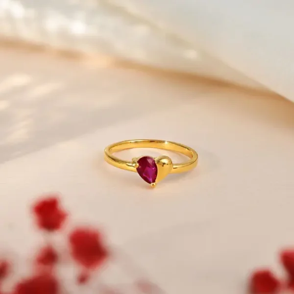 Elegant Gold Ring with a Split Heart