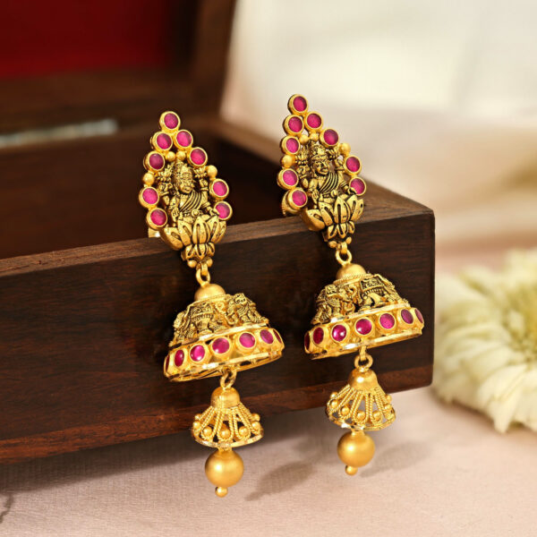 Temple Jhumka Earrings